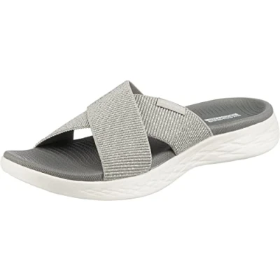 Afbeelding van Skechers Dames go 600 Glinsterende sandaal, Sil, 36 EU