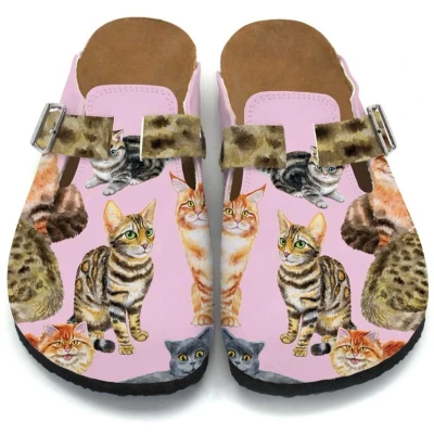 Afbeelding van Goby Kitty Parade Dames Clogs Handgemaakt Kattenprint Comfortabel Maat 37