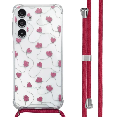 Afbeelding van imoshion Hoesje Geschikt voor Samsung Galaxy A16 (5G) Design met Koord Dusty Rose Connected Hearts