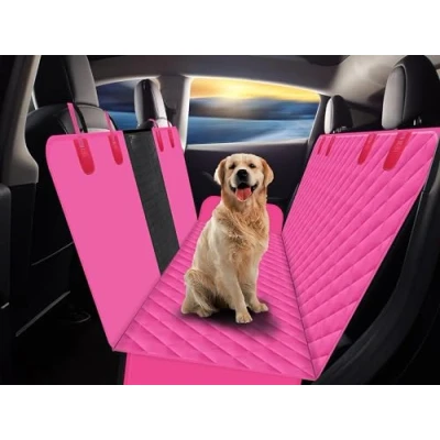 Afbeelding van GXT Hond achterbank cover beschermer voor auto&#039;s SUV en vrachtwagens met mesh venster, krasbestendig antislip waterdicht materiaal, roze