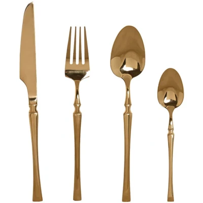 Afbeelding van Bestek Home ESPRIT Gouden Roestvrij staal 3 x 1,5 15 cm 16 Onderdelen
