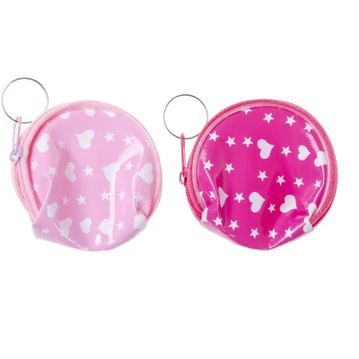 Afbeelding van Mini portemonnee Hartjes Fuchsia &amp; Roze 2 stuks