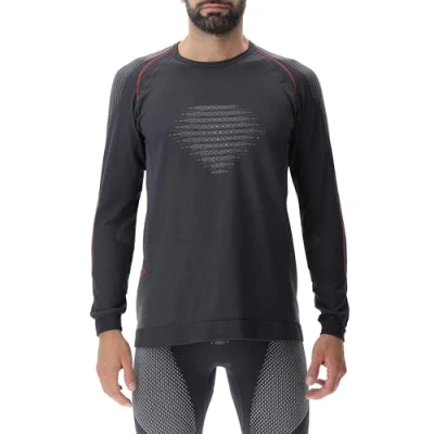 Afbeelding van Ondershirt UYN Men Evolutyon Comfort Uw L/S Charcoal White Red S / M