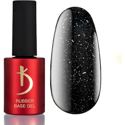 Afbeelding van K Professional Rubber Base Gel Coat Black Glitter Reflective Nail Polish 15ml Onderlak Zwart UV Nagellak Nagels LED