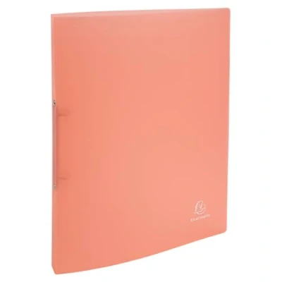 Afbeelding van Exacompta Ref. 54176E Karton met 20 zachte mappen PP Chromaline 2 ronde ringen Ø 15 mm Achterkant Buitenafmetingen 32 x 25 cm A4 formaat Koraal gekleurd