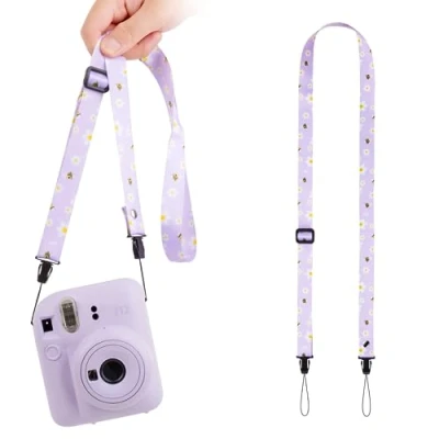Afbeelding van VOVMOEYA Kindercamerariem, kindercamera Draagriem, Leuke riem voor Compatibel met Fujifilm Instax Mini 12/11/9/8/7+ Polaroid Camerariem Paars