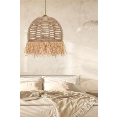 Afbeelding van Hanglamp Wala D30cm Metaal Goud en Katoen Wit Crème Menzzo