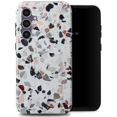 Afbeelding van Samsung Galaxy S23 FE Hoesje Kunststof Selencia Hardcase/Backcover Chic Terazzo Telefoonhoesje