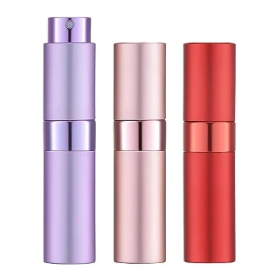 Afbeelding van Toureal 8ML lege parfumfles (3 stuks), mini verstuiver voor reizen, (rood, roze, paars)