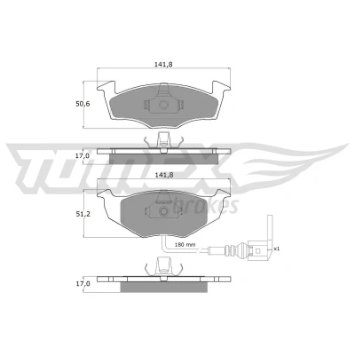 Afbeelding van Remblokkenset, schijfrem TOMEX Brakes TX 14 78