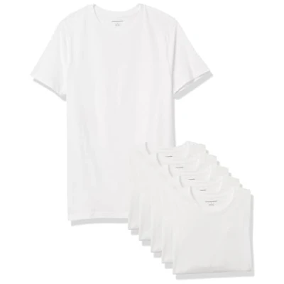 Afbeelding van Amazon Essentials Heren Onderhemd met ronde hals, 6 Pack, Wit, M
