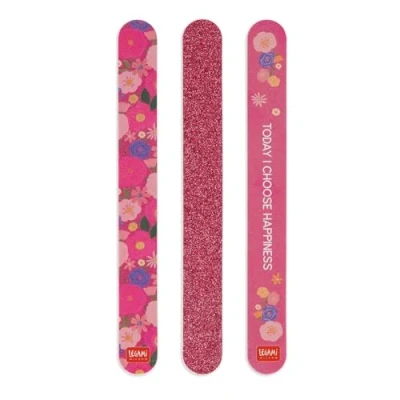 Afbeelding van Legami Set van 3 nagelvijlen nails voor het schilderen, nagelvijl inkorten, vijlen en vormen alle soorten nagels, nauwkeurige manicure, geschikt gebruik in de salon thuis, bloemen