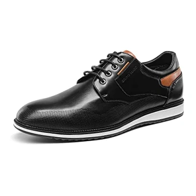 Afbeelding van Bruno Marc Herenschoenen, kostuum, Oxford, derby, veterschoenen voor bruiloft, werk, party, SBOX2225M E, Zwart, 46 EU