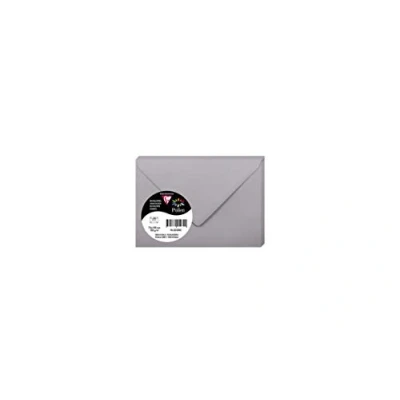 Afbeelding van Clairefontaine 5320C enveloppen, rubber, formaat 7,5 x 10 cm, 120 g/m², kleur: koalagrijs, uitnodigingen voor evenementen en brieven, collectie pollen, premium papier, glad