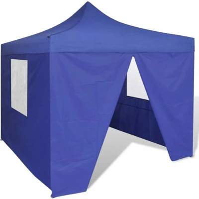 Afbeelding van Vouwtent met 4 zijwanden 3x3 m blauw