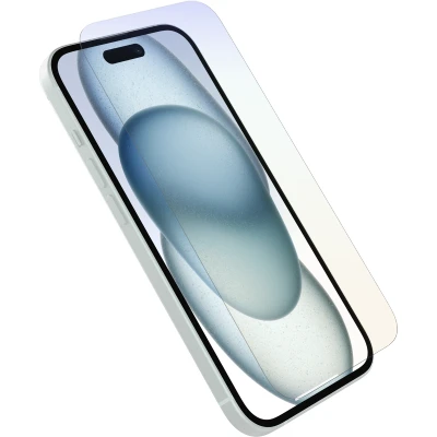 Afbeelding van OtterBox Premium Pro Glass met Blue Light Guard glazen schermbeschermer voor iPhone 16, gehard glas, superieure krasbescherming, overleeft vallen tot 1,8 meter