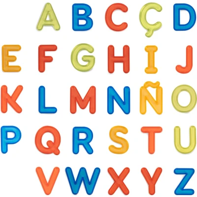 Afbeelding van Miniland Transparante hoofdletters 76 stuks voor lichttafel (1)