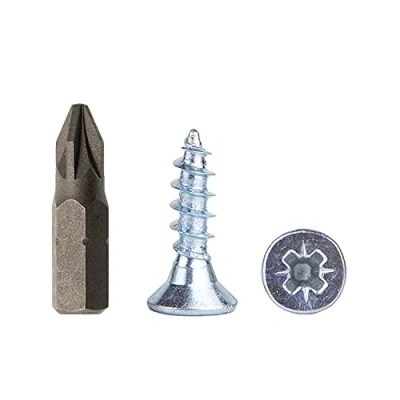 Afbeelding van (Pack van 400 stuks) verzinkt staal 4,0 x 16 mm houtschroeven, spaanplaatschroeven, universele Pozi aandrijfschroef, PZ, volledig schroefdraad, verzonken kop (400, mm)
