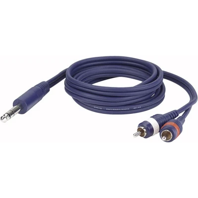 Afbeelding van DAP FL35150 Insert/splitterkabel stereo jack naar dubbele Cinch/RCA 1.5mtr