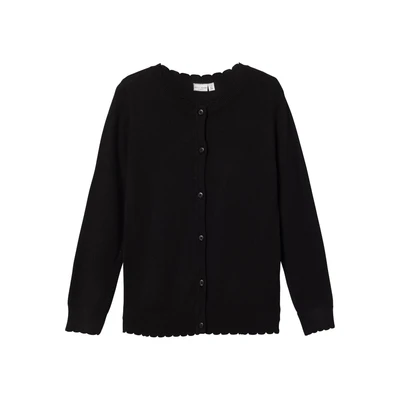 Afbeelding van NAME IT Nkfvamone Ls Knit Card K Noos gebreide jas voor meisjes, zwart, 116