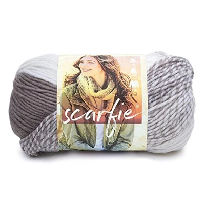 Afbeelding van Lion Brand Yarn Scarfie breigaren voor sjaals One Size crèmewit/taupe