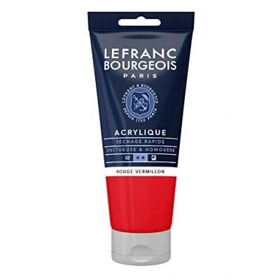 Afbeelding van Lefranc Bourgeois 300433 fijne acrylverf, hoog gepigmenteerd, goede dekking, romige homogene textuur 80ml tube, Red Vermilion