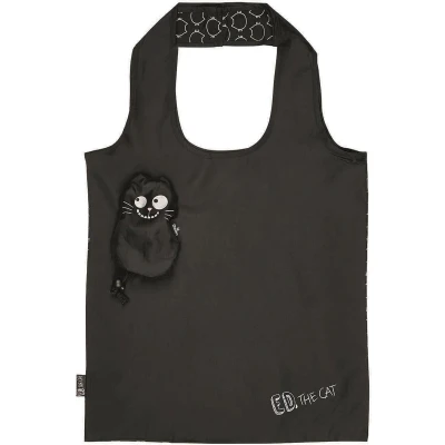 Afbeelding van Moses Shopper Ed the Cat Glow in dark 36 X 56 Cm Zwart