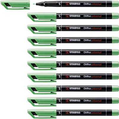 Afbeelding van Viltstift STABILO OHpen permanent 841/36 rond 0.4mm groen 10 stuks