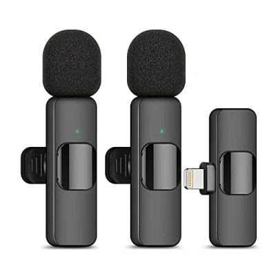 Afbeelding van HUACAM Lavalier draadloze microfoon voor iPhone, mini opnames, live streaming, YouTube, Tiktok, Facebook, intelligente ruisonderdrukking, automatische synchronisatie, geen app