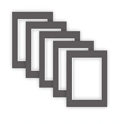 Afbeelding van nielsen Conservation Passepartout karton 2,2 mm set van 5 buitenformaat 13x18 cm voor beeldformaat 9x13 grafietgrijs (donkergrijs) structuuroppervlak