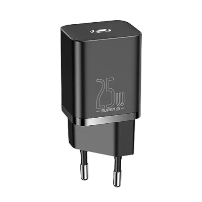 Afbeelding van Baseus Super Si USB C Snellader Quick Charge 25W Zwart