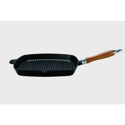 Afbeelding van Krüger, Gietijzeren Steakpan, Rustica, Met Groefbodem, 28 X Cm, Zwart