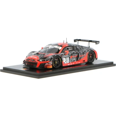 Afbeelding van het 1:43 Diecast model van De Audi R8 LMS GT3 Team Sport WRT #31 24H Spa 2020. rijders waren K. der Linde / C. Mies en D. Vanthoor. fabrikant schaalmodel is Spark.Dit alleen online verkrijg