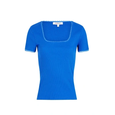 Afbeelding van Morgan Shortsleeved Tshirt basic, Dames, Maat: XS, Bleu electrique