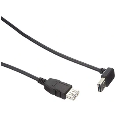 Afbeelding van Easy USB A haaks (boven/beneden) naar verlengkabel USB2.0 tot 2A / zwart 1 meter