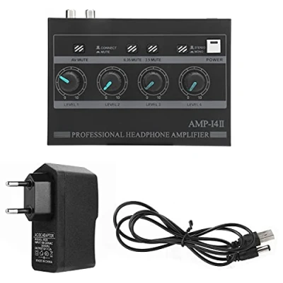 Afbeelding van Hoofdtelefoon Versterker Mono Stereo 4 kanaals Mini Gaming Versterker((EU stekker))