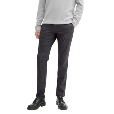 Afbeelding van TOM TAILOR Travis Slim chinobroek voor heren, 36762 Grijs Blauw Check, 32W / 34L