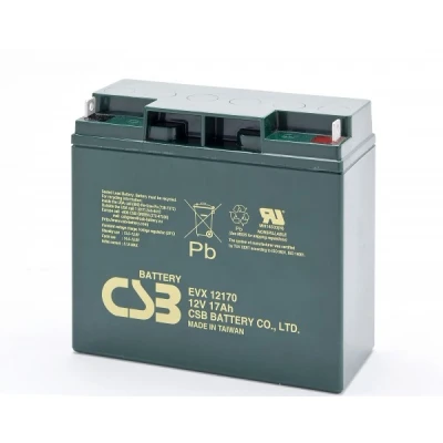Afbeelding van CSB EVX12170 12 volt AGM loodzuuraccu 17Ah, 181x76.2x167mm M5 platte pool B / N cyclusbestendig + stand by