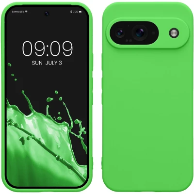 Afbeelding van kwmobile telefoonhoesje geschikt voor Google Pixel 9 Hoesje smartphone Precisie camera uitsnede In limoengroen