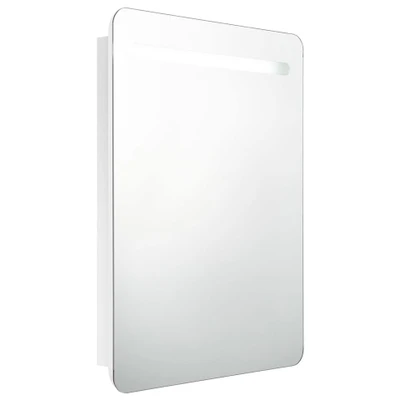 Afbeelding van vidaXL Badkamerkast met spiegel en LED 60x11x80 cm glanzend wit
