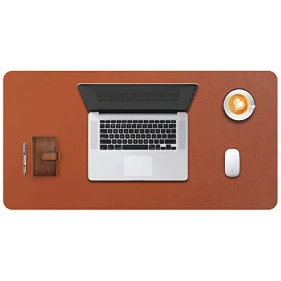 Afbeelding van DOBAOJIA Bureaulegger, Bureau Pad, Blotter, Schrijven Muis en Toetsenbord Uitgebreide Mat, Onderlegger XL, PU leer waterdicht + suède antisli 80 x 40cm (Bruin)