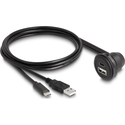 Afbeelding van Delock USB 2.0 Kabel Typ A Stecker und Type C™ zu US