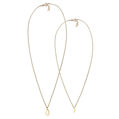 Afbeelding van Elli 2PACK Vogel BIRD Mutter KIND Liebe Ketting goldcoloured, Dames, Maat: 45, Gold coloured