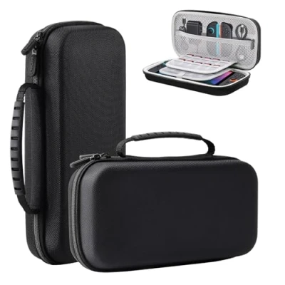 Afbeelding van Lmcpa tas voor Nintendo Switch 2 console, reistas met 20 speelcassettes, beschermende draagbare harde schaal console en accessoires, zwart, Eenvoud
