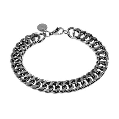 Afbeelding van 19 tot 20cm Armband Heren Gepolist RVS Gourmet Schakelarmband
