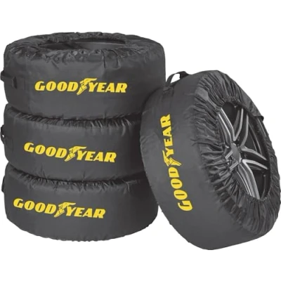 Afbeelding van GOODYEAR Bandentassen van 600D polyester voor transport, opslag banden, uv bescherming, waterafstotend, zwart, 4 delig