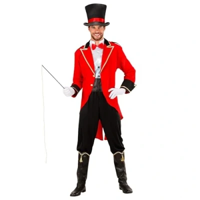 Afbeelding van Widmann Circus Kostuum Dompteur Mr Lion Man Rood, Zwart Small Carnavalskleding Verkleedkleding