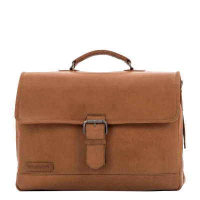 Afbeelding van Plevier Quartz Aktetas 1 Vak 15.6&quot; Cognac