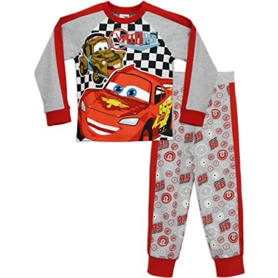 Afbeelding van Disney Cars Pyjama Lightning McQueen Kinder Pyjamas Pyjamasets voor Jongens 100% Katoenen Nachtkleding met Lange Mouwen Kinderen 98