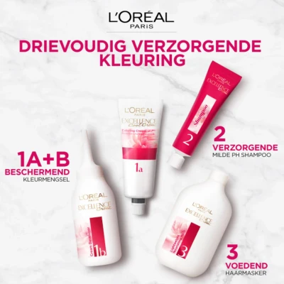 Afbeelding van 2x L&#039;Oréal Excellence Crème Permanente Crèmekleuring 8.13 Licht Beige Blond